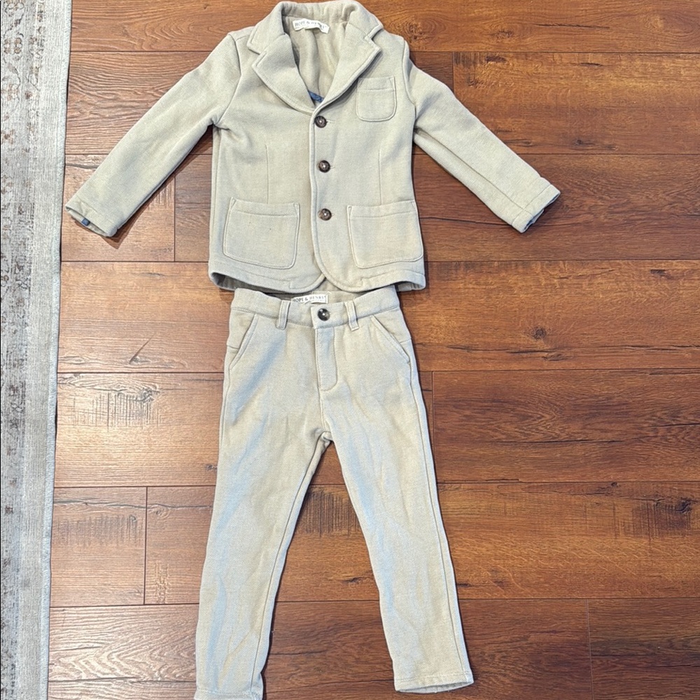 Hope & Henry Stylish Kids' Beige Suit Set